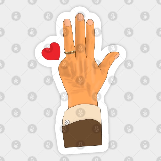 Lula's left hand and a heart Sticker by DiegoCarvalho